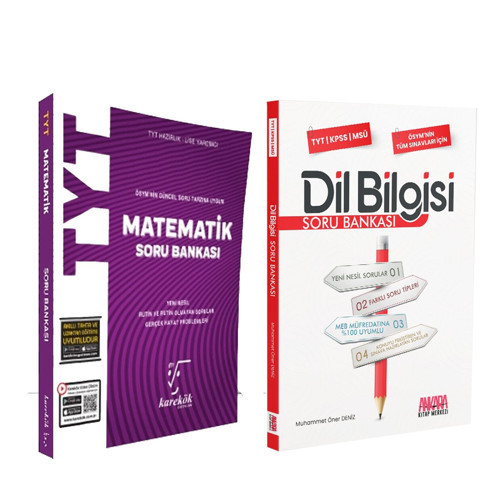 Karekök Yayınları TYT Matematik ve AKM Dil Bilgisi Soru Bankası Seti 2 Kitap