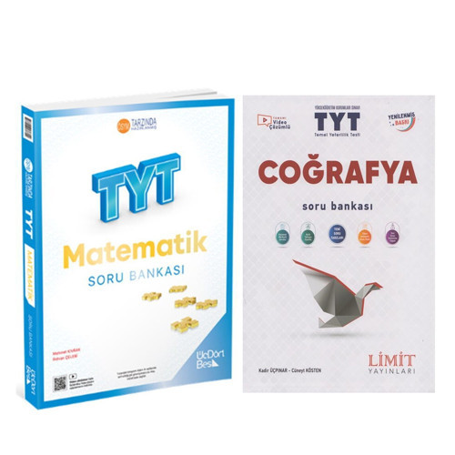 Limit Yayınları TYT Cografya ve Üç Dört Beş TYT Matematik Soru Bankası 2 Kitap Set