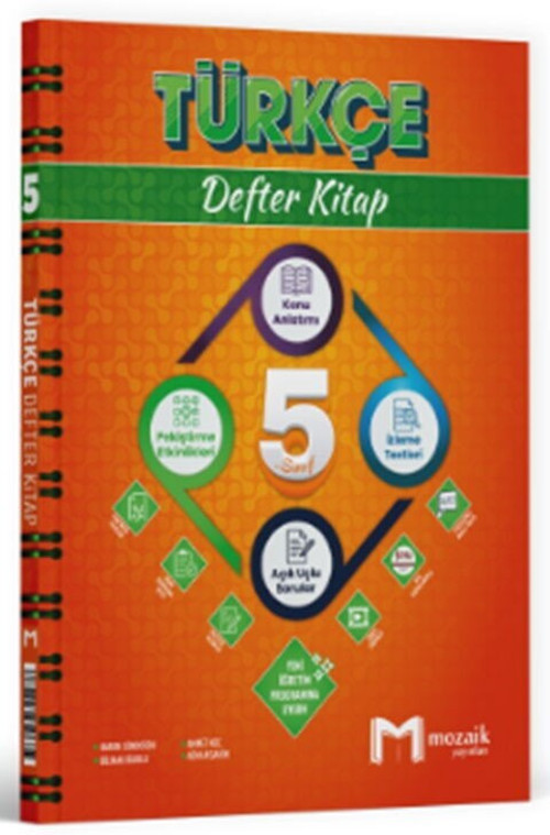 5. Sınıf Türkçe Defter Kitap Mozaik Yayınları