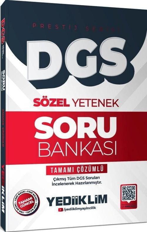 2026 DGS Prestij Serisi Sözel Yetenek Tamamı Çözümlü Soru Bankası Yediiklim Yayınları