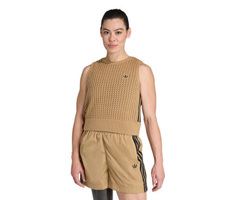 Knitted Vest Kadın Günlük Yelek JW4994 Kahverengi
