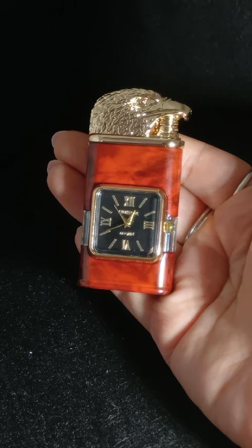 Maun Görünümlü Kartal Başlıklı Saat Fonksiyonlu Klasik Çakmak