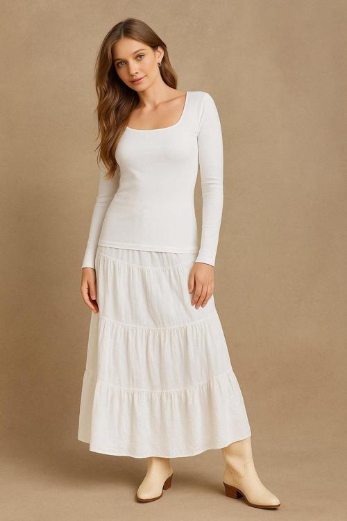 Kadın Kare Yaka Bluz 25K0019K1