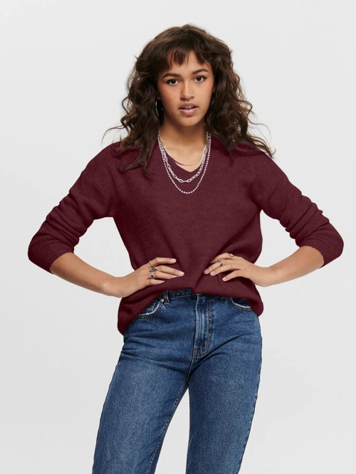 Onlcamilla V-Neck L/S Pullover Knt Noos Kadın Kazak 15204588