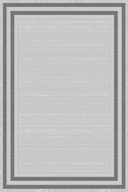 Parma Antrasit Halı Gri Halı Çerçeveli Desen Yumuşak Antialerjik Mikrofiber Polyester Salon Halısı