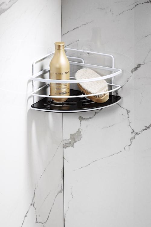 Yapışkanlı Ömür Boyu Paslanmaz Kristal Ayarlanabilir Raf Banyo Düzenleyici Şampuanlık LK-01 BS