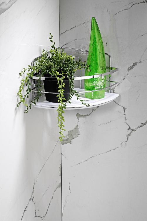 Yapışkanlı Ömür Boyu Paslanmaz Kristal Ayarlanabilir Raf Banyo Düzenleyici Şampuanlık LK-01 KB