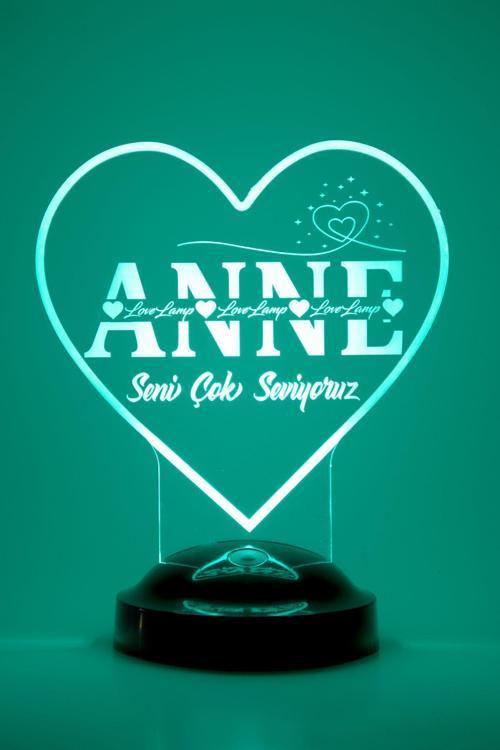 Anne Kalp Kişiye Özel Anneler Günü Konsept Hediye 3 Boyutlu Led Lamba