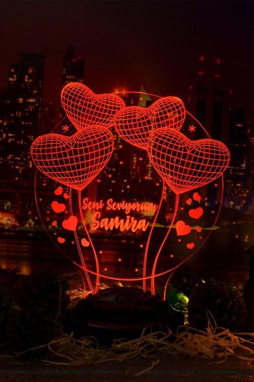 Balon Kalpler Küre Kişiye Özel Konsept Hediye 3 Boyutlu Led Lamba