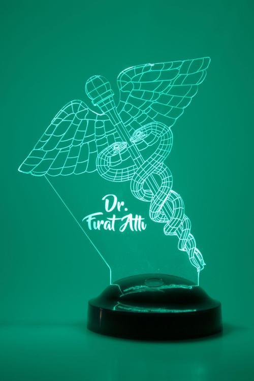 Doktor Temalı Kişiye Özel Mesleki Konsept Hediye 3 Boyutlu Led Lamba