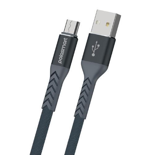 PBS407 Micro USB Şarj ve Data Kablosu 2.4 Amper 1.2 Metre Gri