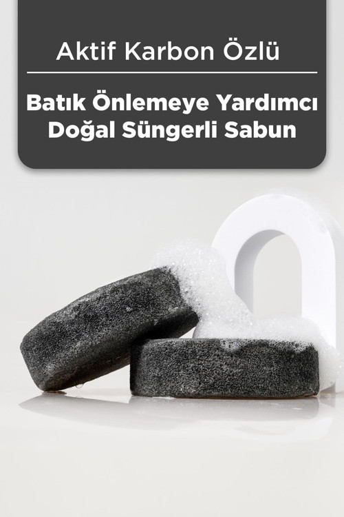 Aktif Karbon Özlü (Batık Ve Çilek Bacak Onarımına Yardımcı) Doğal Süngerli Sabun 130Gr