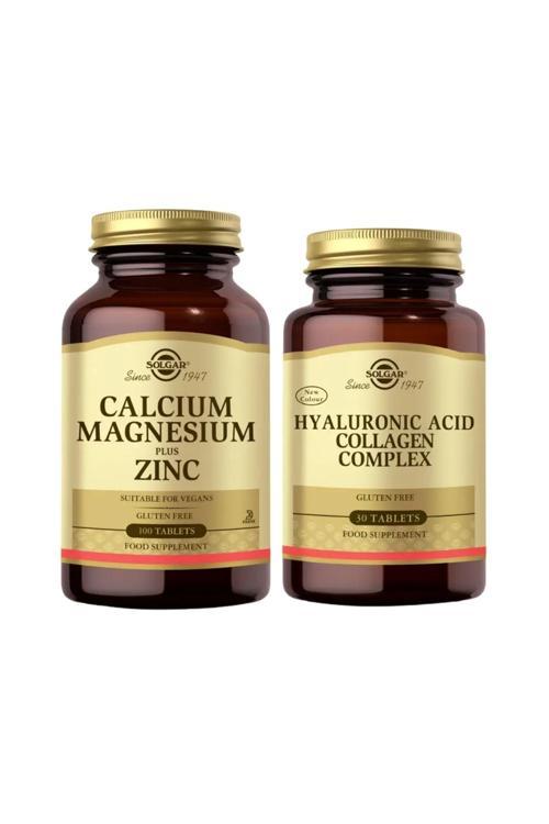 Calcium Magnesium Plus Zinc 100 Tablet + Hyaluronic Acid Collagen Complex 30 Tablet