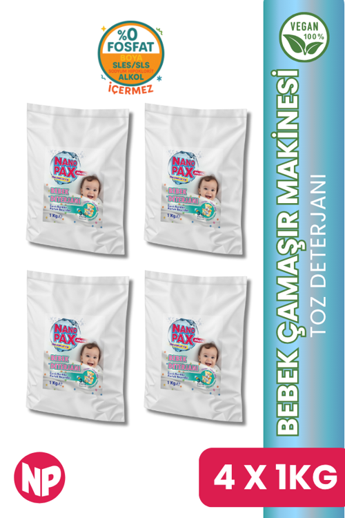 BEBEK ÇAMAŞIR MAKİNESİ TOZ DETERJANI 4 x 1 KG