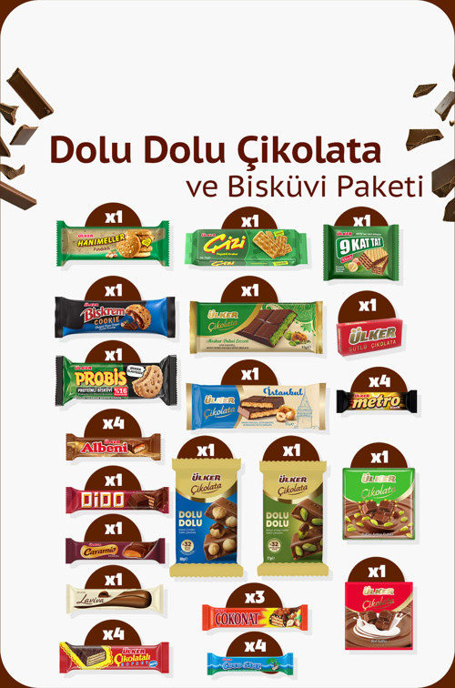 Dolu Dolu Çikolata ve Bisküvi Paketi
