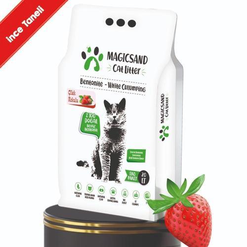 Cat Litter Çilek Kokulu Kedi Kumu 20 lt İnce Taneli