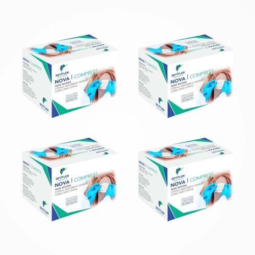 Nova Nonwoven Kompres Steril 7,5cm x 7,5cm Spanç 100'lü Kutu - 4 Kutu