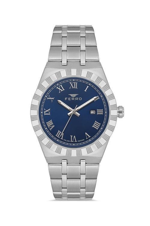 F11474A-A3 Quartz Çelik Gri Lacivert Kadran 41 mm Erkek Kol Saati