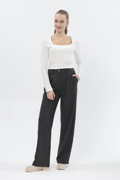 Esnek Yüksek Bel Geniş Paça Kadın Pantolon 25K0101K1