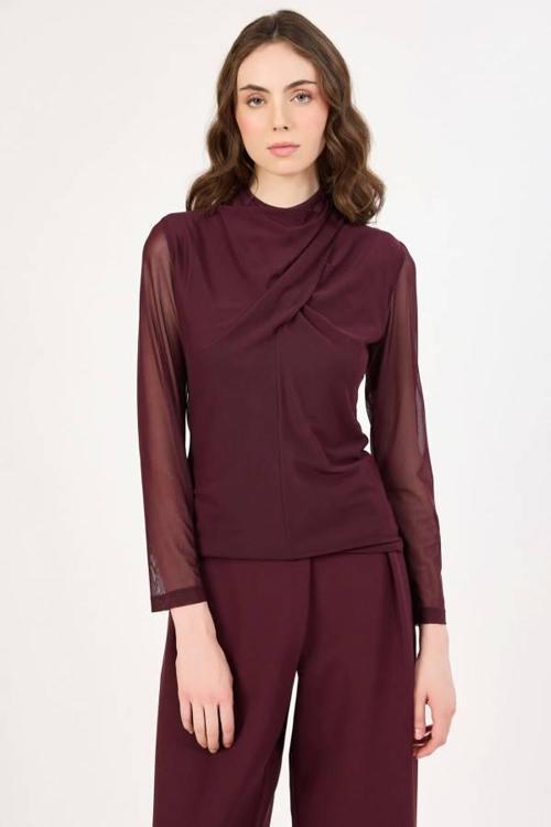 Yaka Detaylı Tül Kadın Bluz 352114045