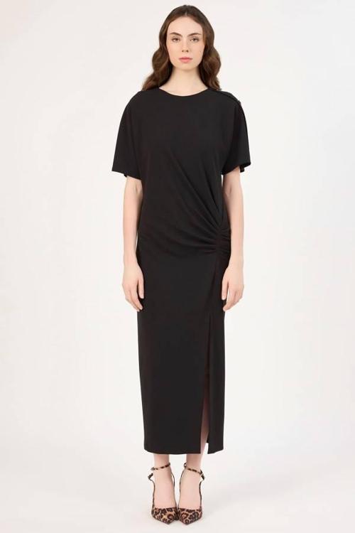 Kısa Kollu Likralı Kadın Elbise 352116017