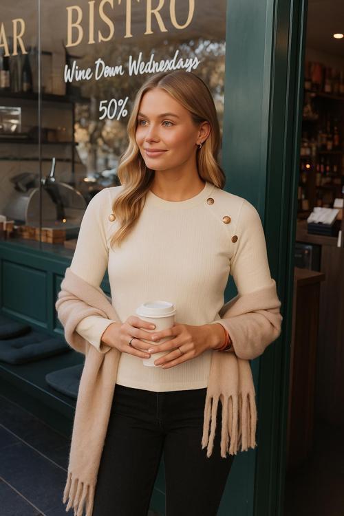 Düğme Detaylı Kadın Bluz 25K0252K1