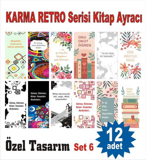 KARMA RETRO Serisi Kitap Ayracı Seti 12 adet