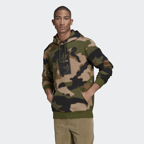 Erkek Günlük Kapşonlu Sweatshirt Camo Aop Hoodie Gn1879
