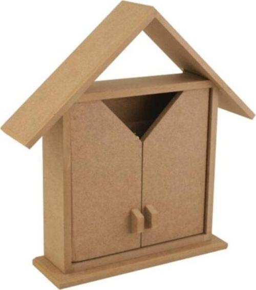 Ahşap mdf Anahtarlık - Çift Kapaklı - 27x21x6.5 cm