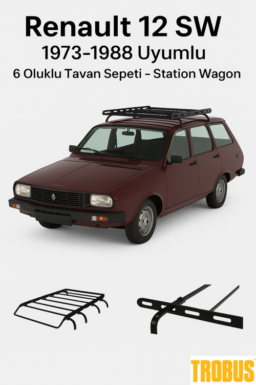 Renault 12 1971-1988 Uyumlu 6 Oluklu Tavan Sepeti - Sedan Kasa