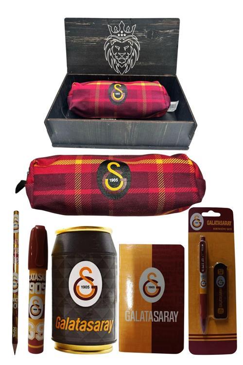 Lisanslı Siyah Kutu Kalemtraş Ahşap Kutulu 6Lı Kırtasiye Seti