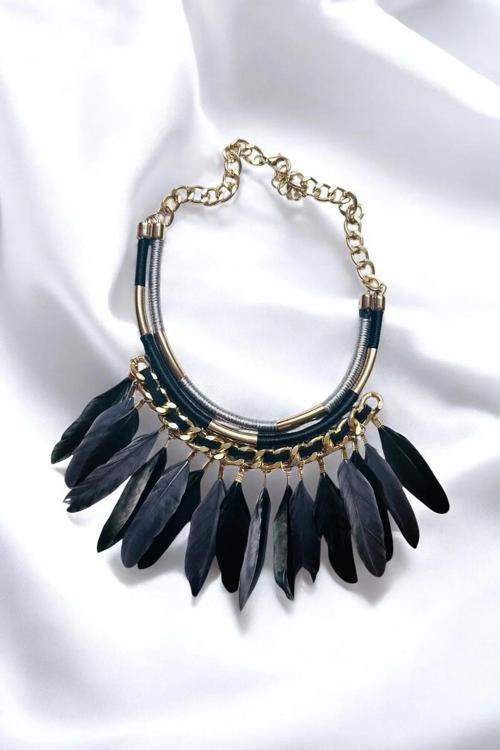 ETNİK TÜY GERDANLIK KOLYE