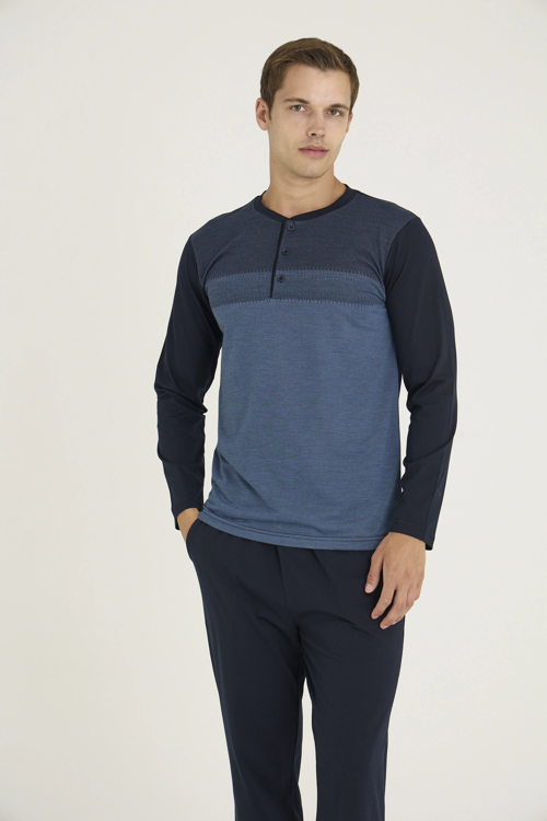 9218 Erkek Midi Yaka Pijama Takım