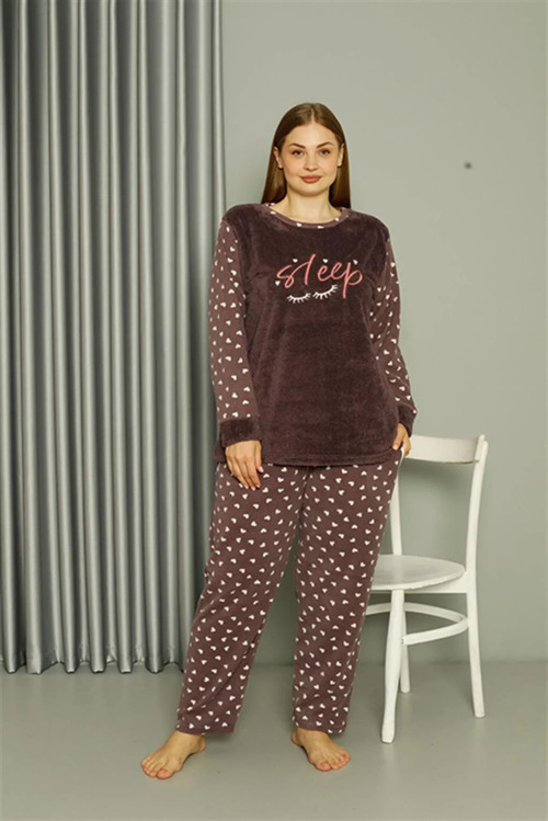 Polar Kadın Büyük Beden Vizon Pijama Takımı 808046