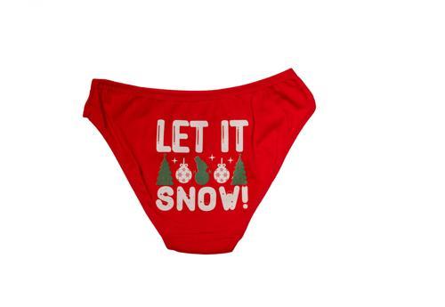 Arias Closet Kırmızı Yılbaşı Desenli Let İt Snow Pamuklu Külot