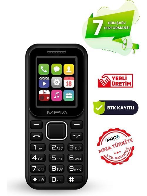 MPIA Yerli Üretim Kamerasız Tuşlu Cep Telefonu 7 Gün Şarj Asker Yaşlı Öğrenci Ofis Telefonu 2 Yıl Ga
