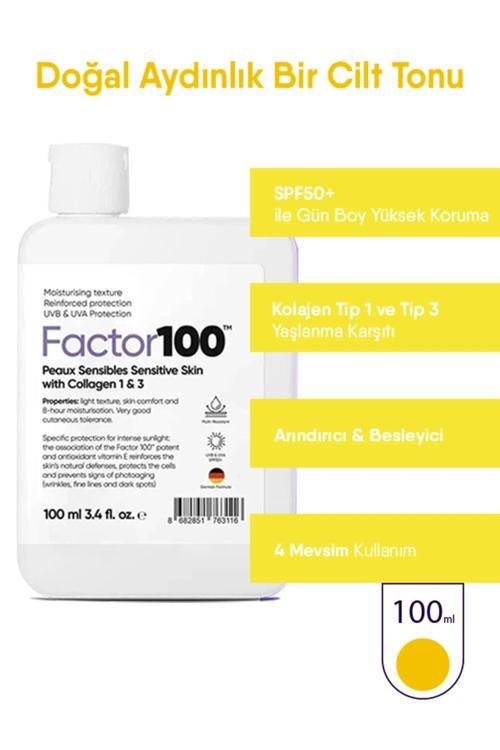 FACTOR100 Ultra Nemlendirici Yüksek Korumalı Spf50 100ml Güneş Kremi
