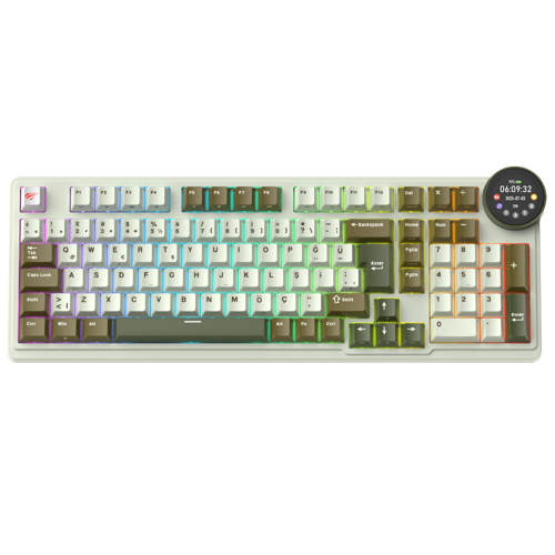 Gamenote KB923L Pro Tri-Mode Kablosuz Mekanik RGB Oyuncu Klavyesi – LCD Ekranlı