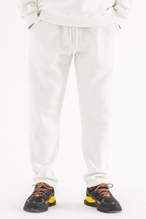 Erkek Eşofman Altı Rahat Kalıp Beyaz 3 iplik Şardonlu