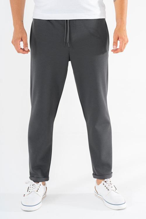  Erkek Jogger Eşofman Altı Füme Duble Paça Rahat Kesim Spor Pantolon