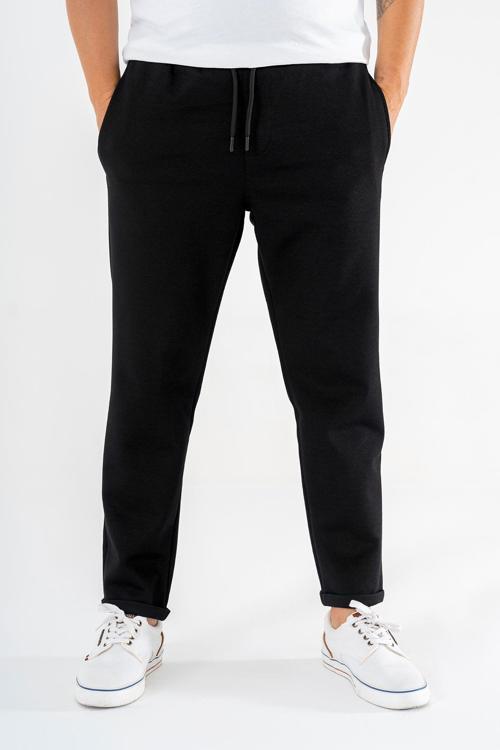 Erkek Jogger Eşofman Altı Siyah Duble Paça Rahat Kesim Spor Pantolon