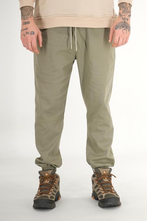 Erkek Jogger Pantolon Haki Rahat Kesim Lastikli Paça