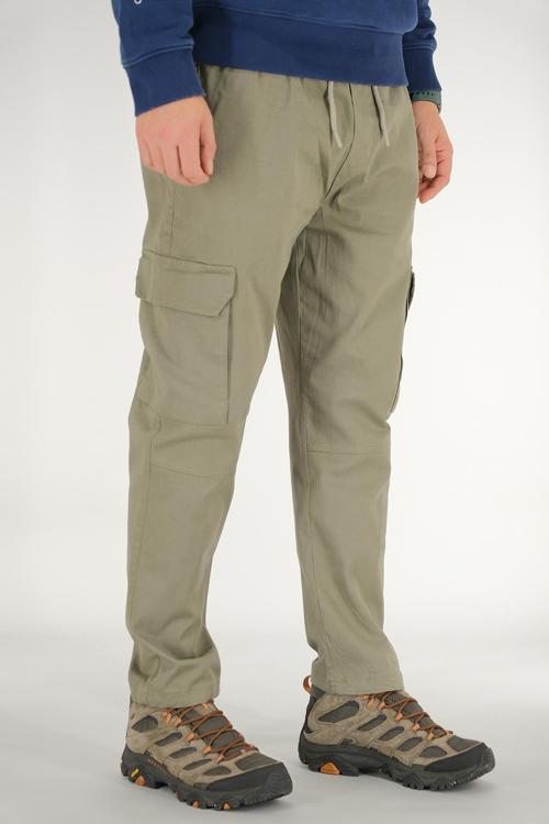 Erkek Kargo Pantolon Açık Haki Rahat Kesim Lastikli İpli Bel