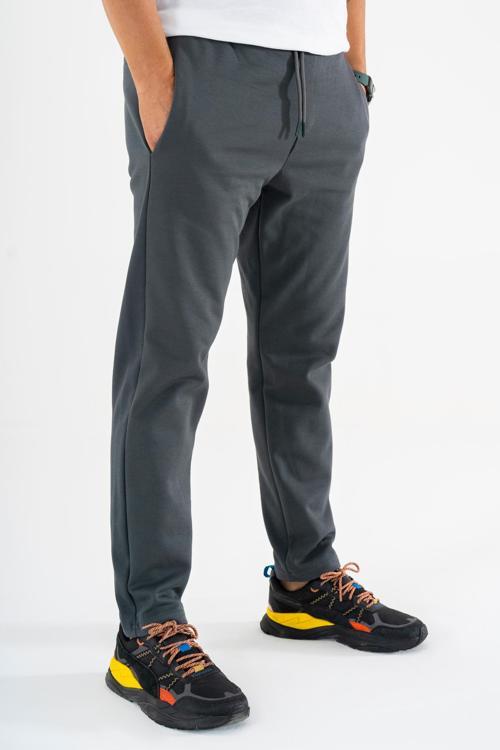 Erkek Jogger Eşofman Altı Füme Düz Paça Rahat Kesim Spor Pantolon