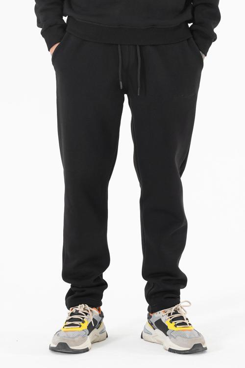 Erkek Eşofman Altı Rahat Kalıp Siyah 3 iplik Şardonlu