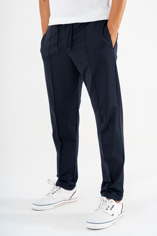 Erkek Jogger Pantolon Lacivert Rahat Kesim Duble Paça Lastikli İpli Bel