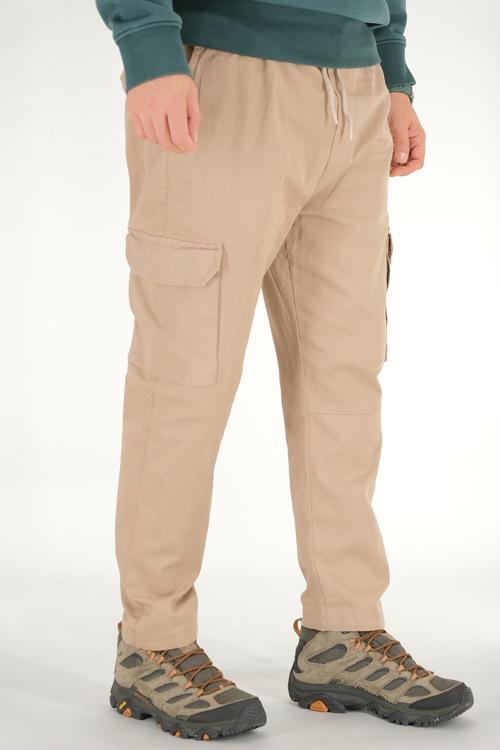 Erkek Kargo Pantolon Vizon Rahat Kesim Lastikli İpli Bel