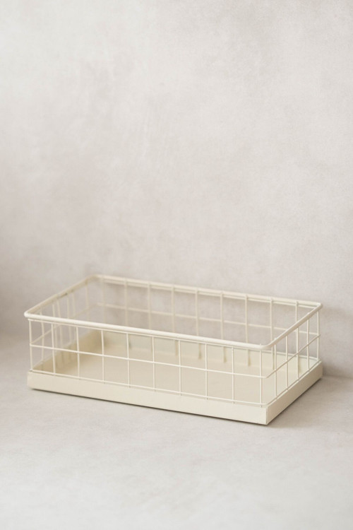 Galvaniz Krem Renk Organizer Tel Tepsi