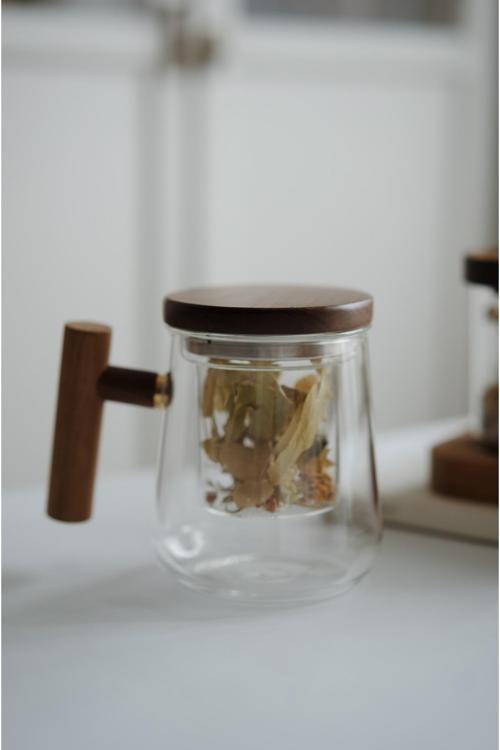 01 Akasya Düz Kulplu Cam Demlik (Borosilikat Cam)