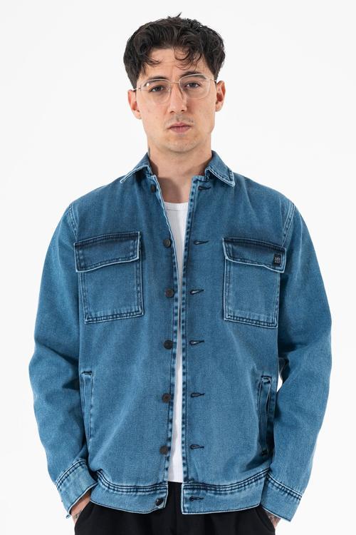 Erkek Kot Ceket Regular Fit Gömlek Yaka Lacivert